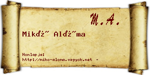 Mikó Alóma névjegykártya